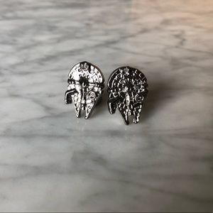Millennium Falcon silver cuff links